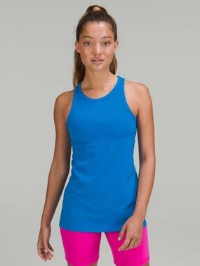 (10) Lululemon Align Hip-Length Racerback Tank Top Poolside Blue Medium